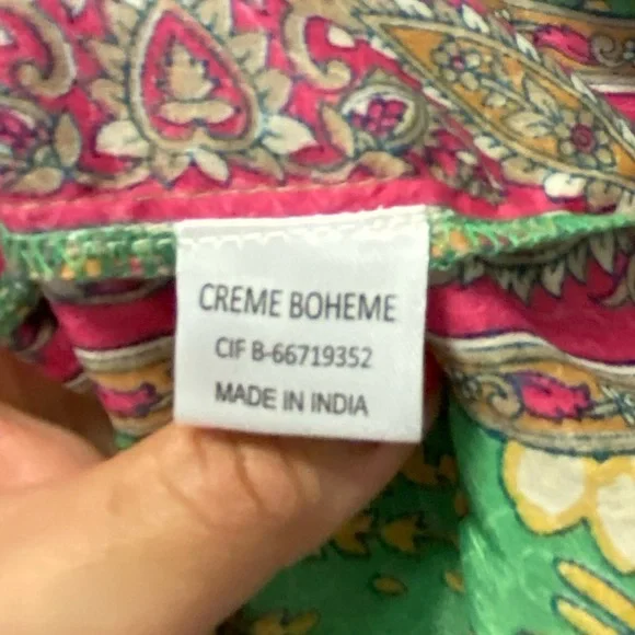 SILK Floral Green Wide Leg Pants - Picture 3 of 13